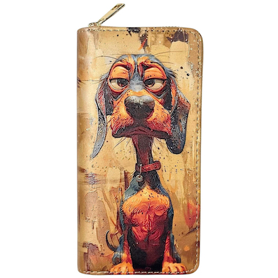 Sausage Dog Large Digital Print Purse